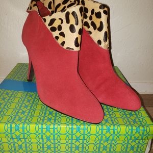 Hot in Hollywood Red Suede Bootie
